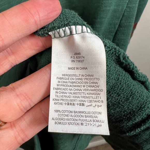 Boden Mabel Sweatshirt Dress Size 6 Green Metallic Stripes Preppy Comfy Casual - Picture 9 of 10